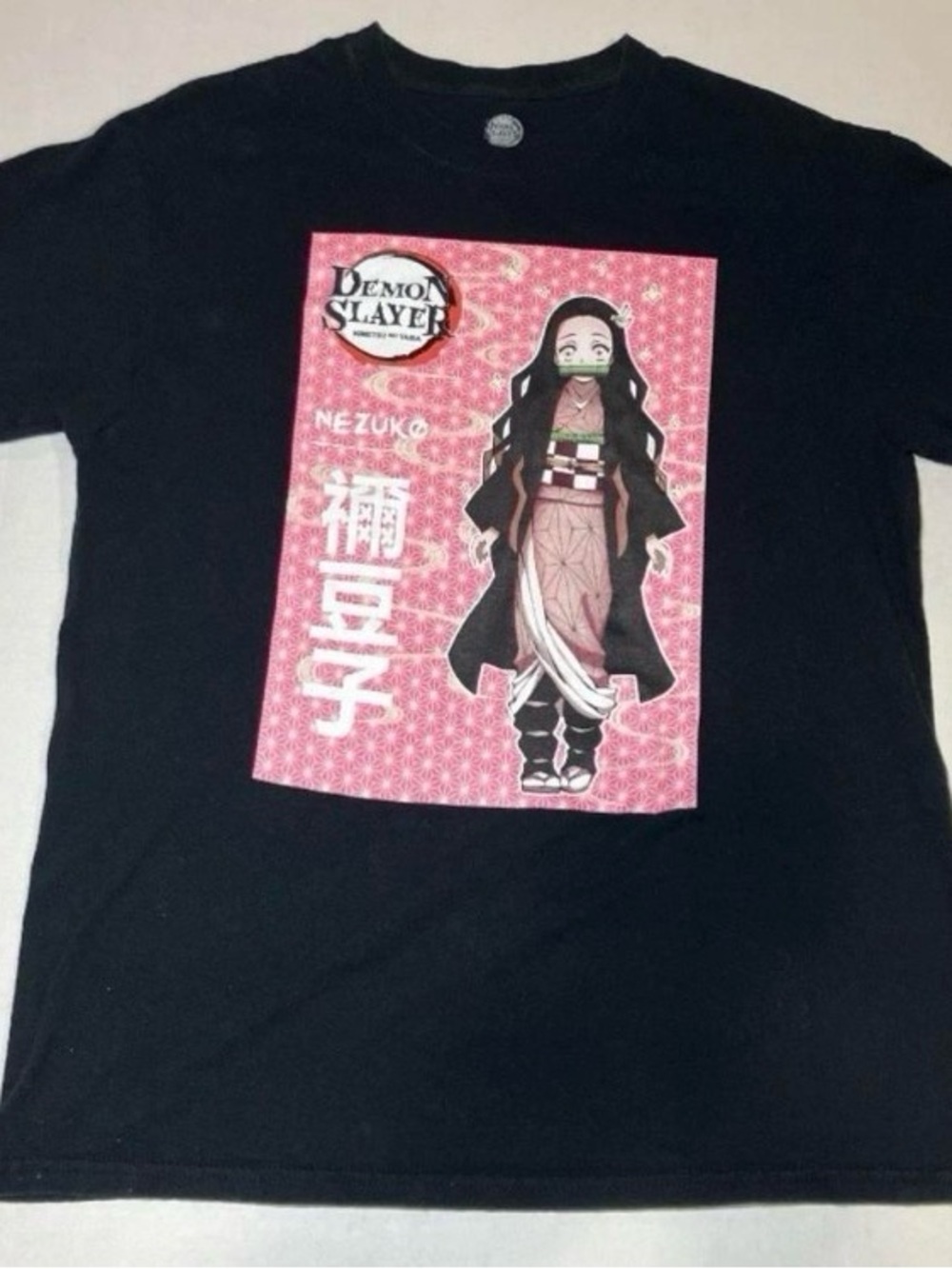 Hot Topic Black Tee with Pink Nezuko Graphic